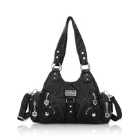 Angel Kiss Women'S Small Stylish Crossbody Bag - Leather-Textured Vegan Leather Multi-Pocket Zipper Tote, Casual Trendy Purse, Trendy Versatile Bag for Purchase, Women'S Summer Accessory,Summervibes