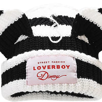 LOVERBOY Striped Cat Ears Beanie